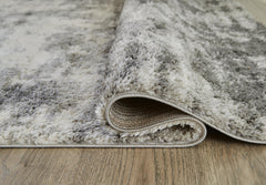Cream/Gray 94" x 120", rolled rug backing detail - 4
