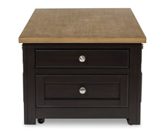 Brown four drawer lift top coffee table, product view 4 - 4
