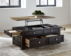 Brown four drawer lift top coffee table, product view 6 - 6