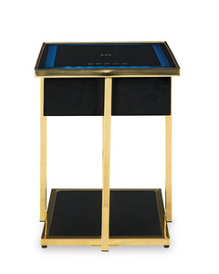 Black/Gold Finish Accent Table with Speaker, view 4 - 3
