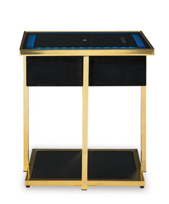 Black/Gold Finish Accent Table with Speaker, view 5 - 4