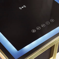 Black/Gold Finish Accent Table with Speaker, view 6 - 5