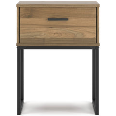 Honey, full front view of nightstand - 3
