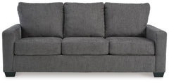 Pewter Queen, complete sleeper sofa, closed front view - 9