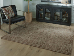 Brown/Ivory 60" x 83.75", room view; furniture excluded - 6