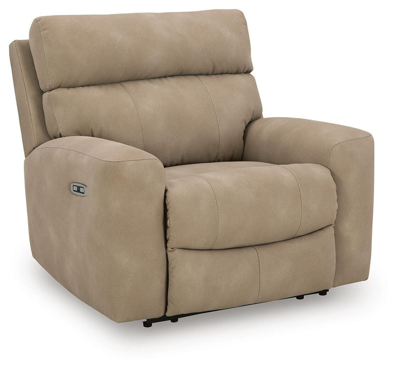 Water-Repellent Faux Leather Oversized Power Recliner in Sand or Slate