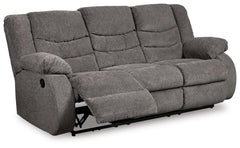 Gray, complete sofa reclined angle view - 3