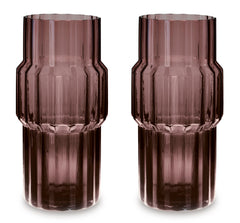 Mauve 13.63-inch height vase set, complete two-vase set - 5