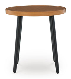 Two-tone Brown, alternate view of complete end table - 2