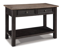 Grayish Brown/Black Two-Drawer Console Table, full product view - 1
