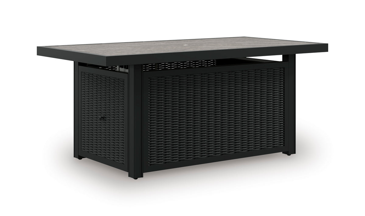Black/Light Gray Fire Pit Table, full product view
