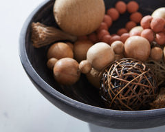 Distressed Black decorative terracotta bowl, product view 4 - 4