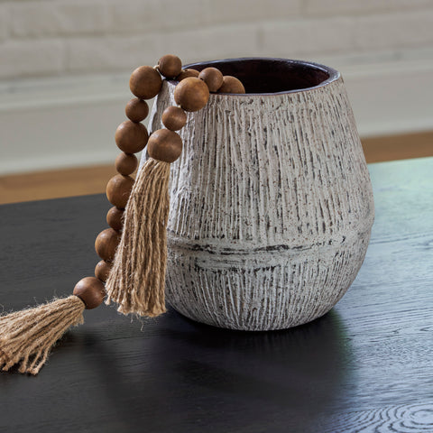 Claymount Distressed White and Brown Paper Composite Vase