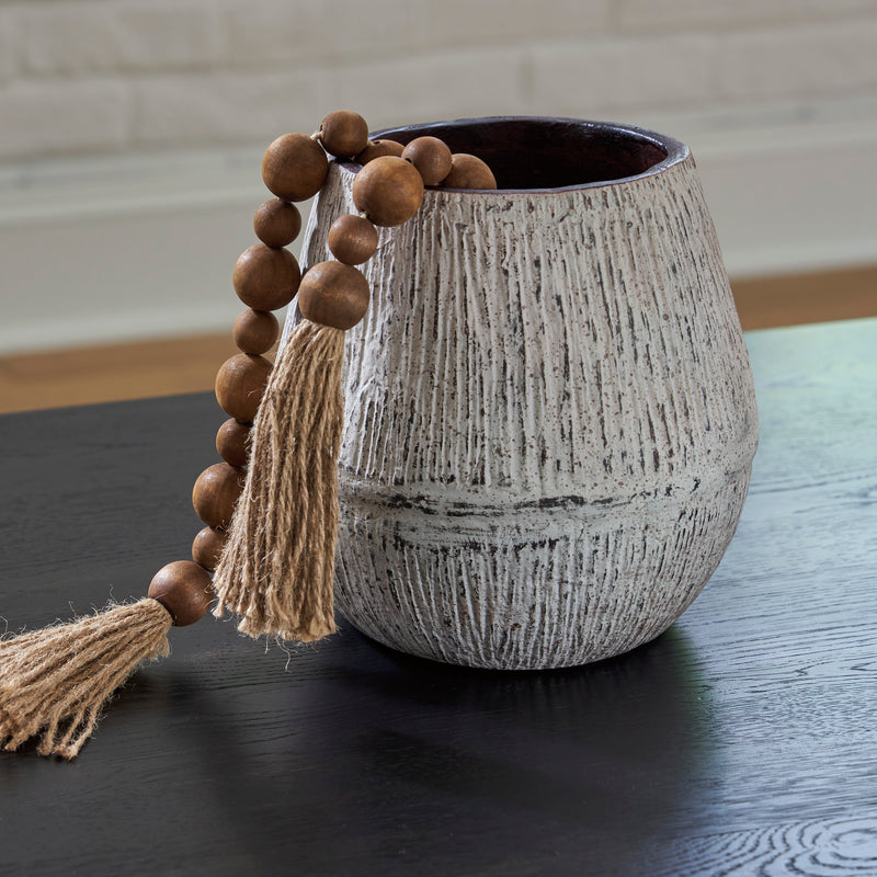 Claymount Distressed White and Brown Paper Composite Vase