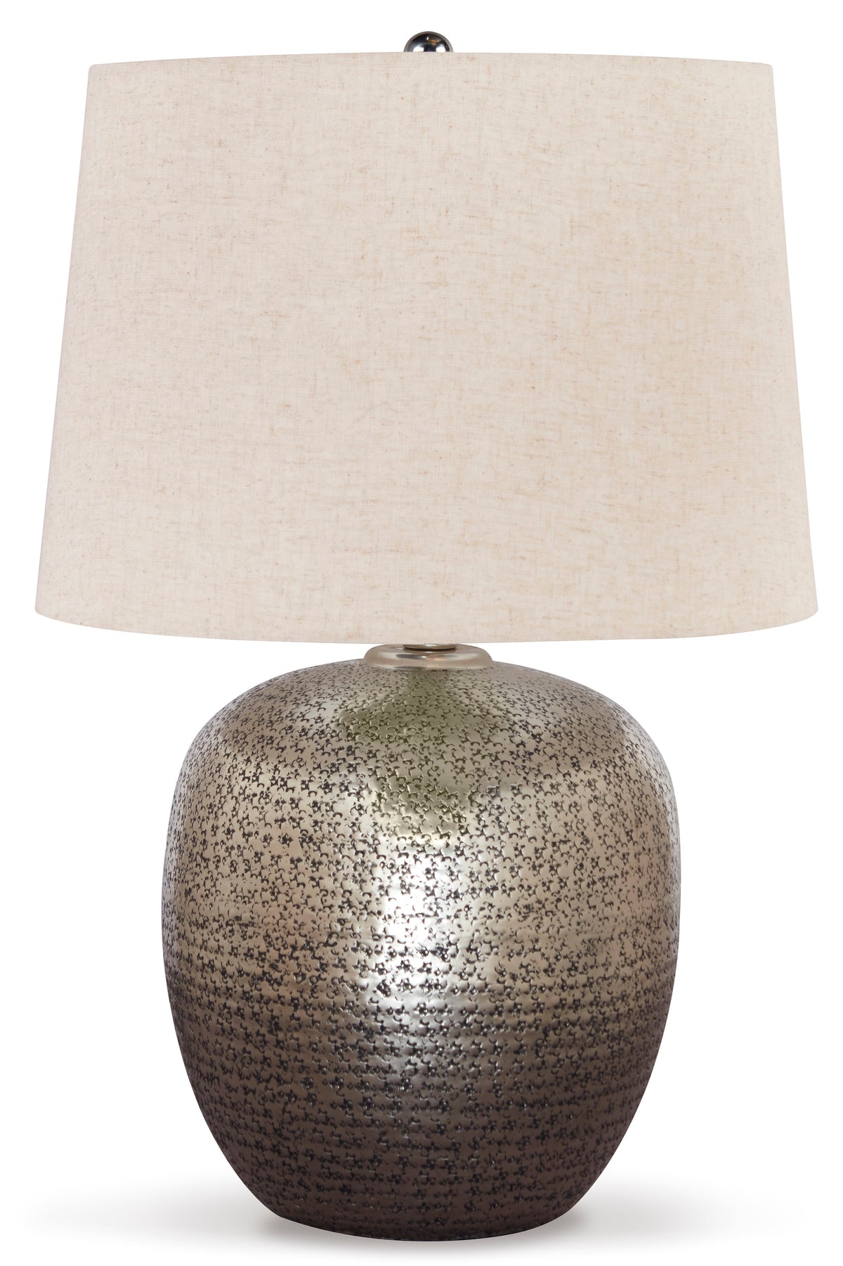 Antique Silver Finish table lamp, full product view