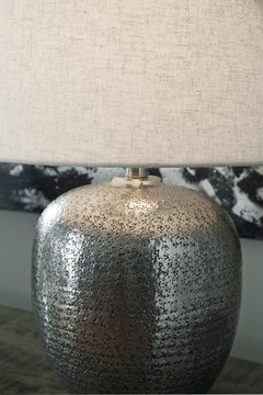Antique Silver Finish table lamp, product view 3 - 3