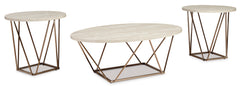 Two-tone three-piece table set, full product view - 1