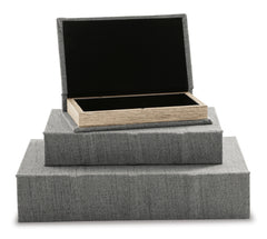 Gray Jolina set of three storage boxes, product view 2 - 20