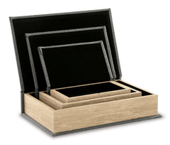 Gray Jolina set of three storage boxes, product view 4 - 22