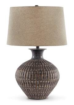 Antique Bronze Finish table lamp, full product view - 1