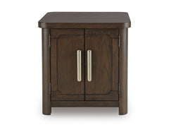 Dark Brown Two-Door End Table, product view 2 - 2