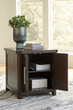 Dark Brown Two-Door End Table, product view 6 - 6