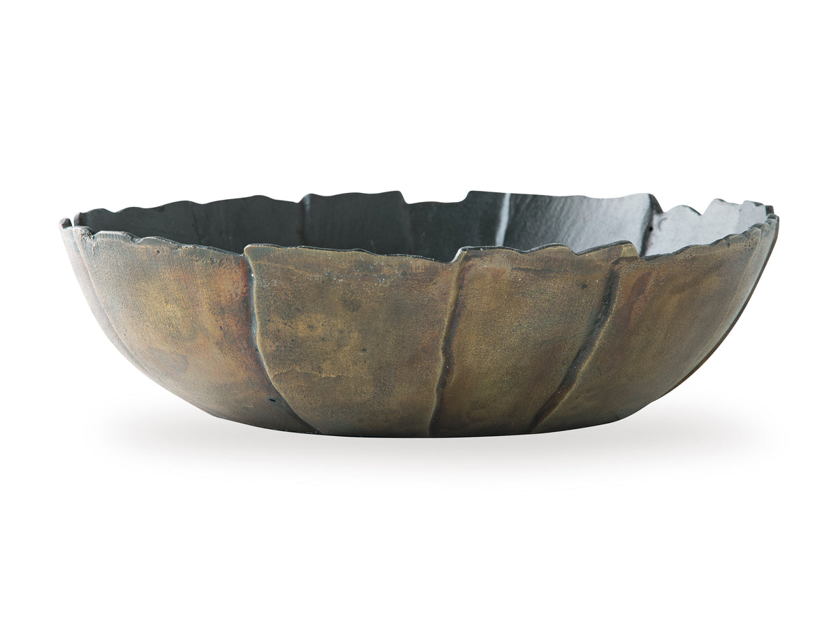 Black/Antique Gold Finish bowl, full product view