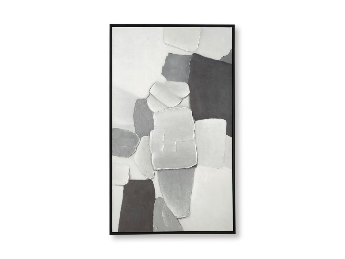 White/Gray/Black Adilson wall art, full product view