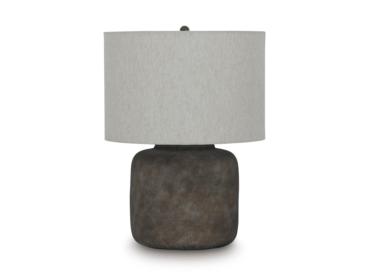Antique Gray table lamp, full product view