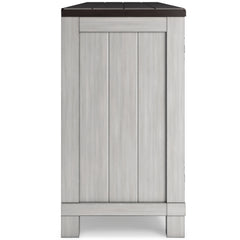 Gray/Brown TV stand with brown top and gray cabinets, product view 4 - 4