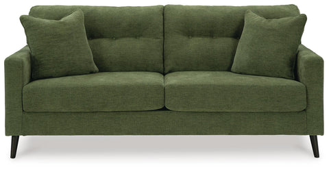 Mid-Century Button-Tufted Sofa in Olive