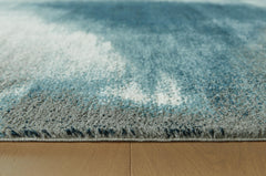 Blue/Gray/Ivory 62.88" x 83.38", pile and edge detail - 7
