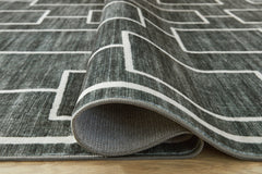 Black/Gray 59.5" x 83.5", rolled rug backing detail - 8