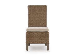Beige / Outdoor Side Chair Set, one chair front view; two included - 4