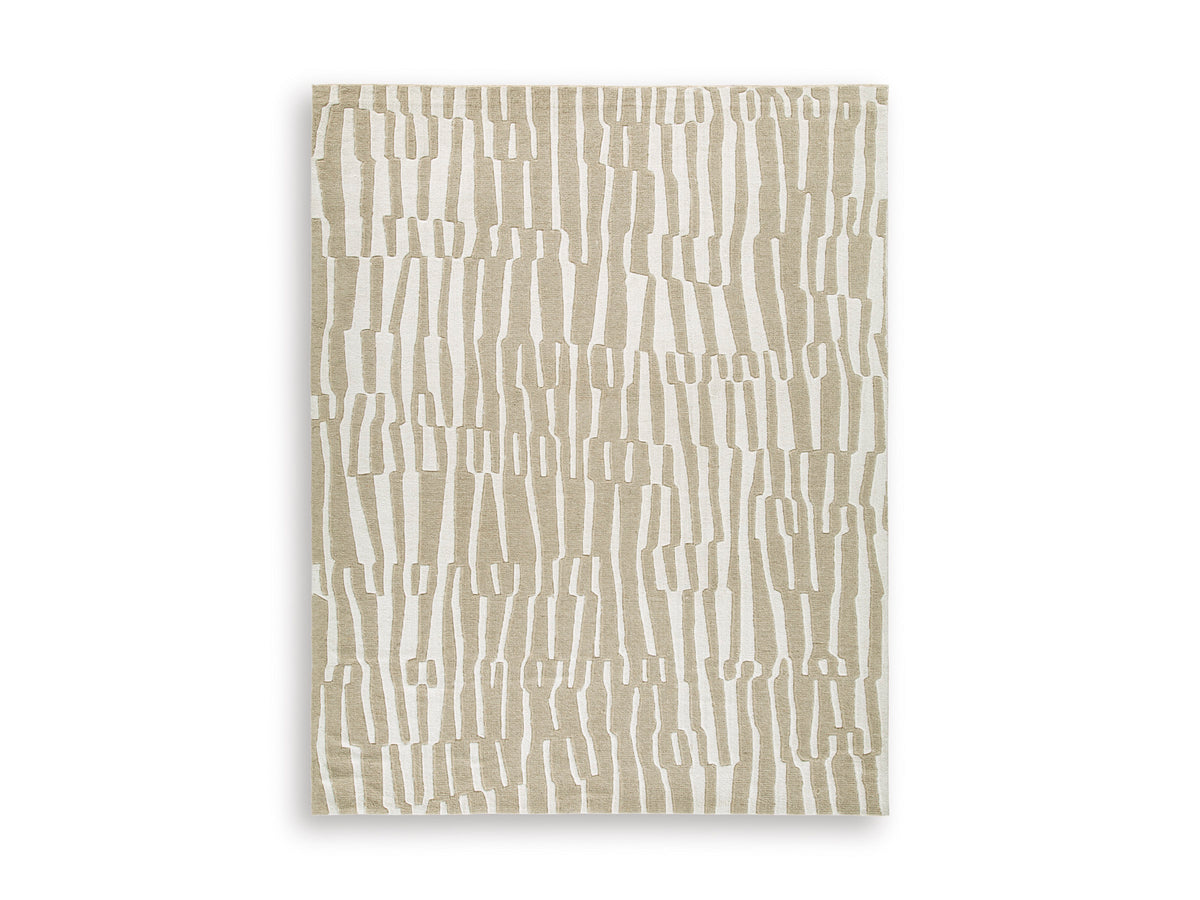 Beige/White 93" x 121", complete rug product view