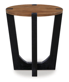 Brown/Black Round End Table, product view 2 - 2