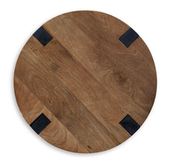 Brown/Black Round End Table, product view 3 - 3