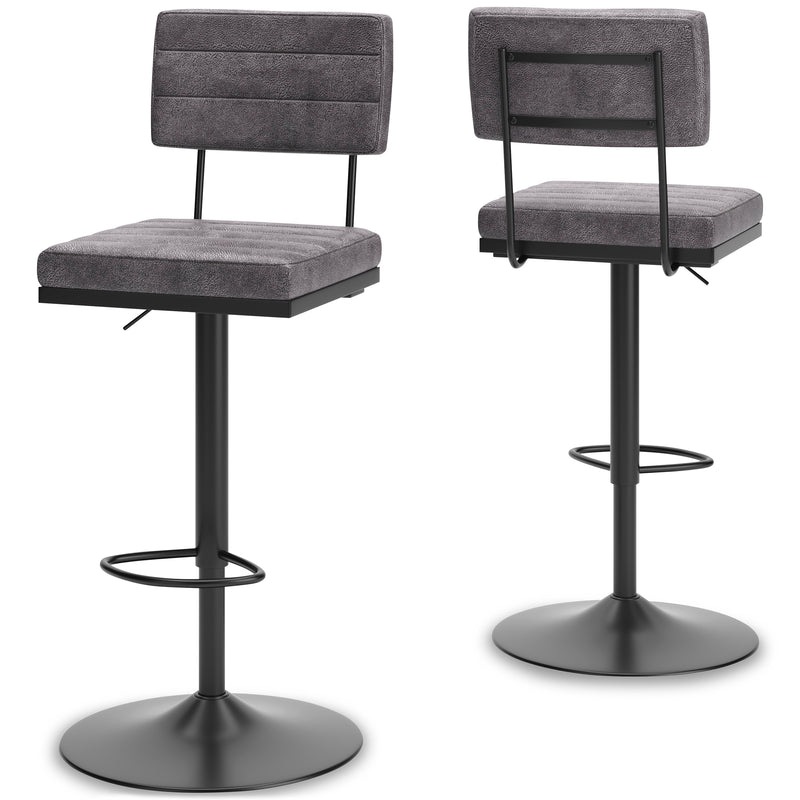 Strumford Gray Adjustable Swivel Stool Set of 2