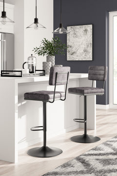 Gray/Black adjustable swivel stool set of 2, product view 2 - 2
