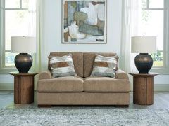 Pecan, loveseat in room; other furnishings excluded - 2