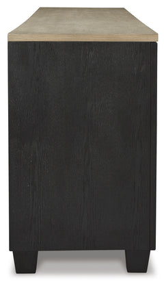 Black/Brown TV stand with glass front cabinets, product view 4 - 4
