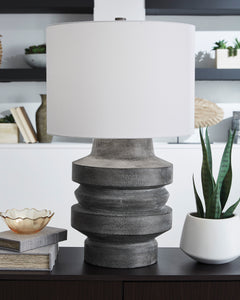 Distressed Black table lamp, product view 2 - 2