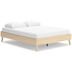 Tan / Queen, platform bed styled with mattress; mattress and bedding excluded - 6