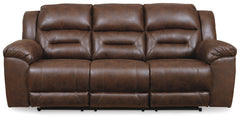 Chocolate, complete power sofa front view - 1