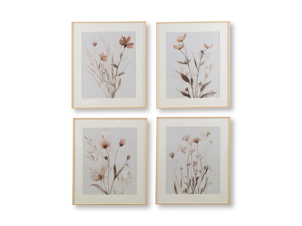 Beige/Gray/Blush Four-Piece Wall Art Set, full product view