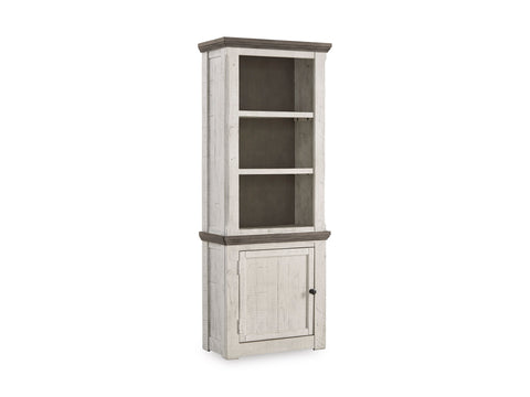 Weathered Gray and Vintage White Left Pier Display Cabinet