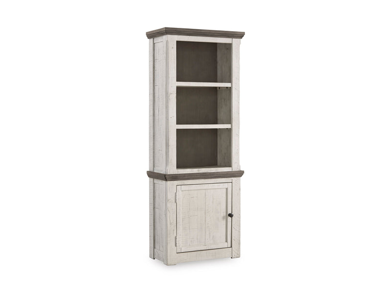 Weathered Gray and Vintage White Left Pier Display Cabinet