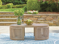 Beige, table in outdoor setting; accessories excluded - 2