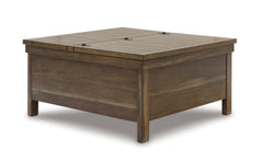 Grayish Brown Lift-Top Storage Coffee Table, full product view - 1