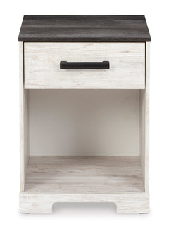 Whitewash/Charcoal Gray / 19.61 in wide, full front view of nightstand - 7